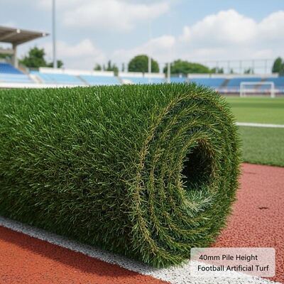 スポーツコート用 12000Dtex と UV 耐性のある 40mm スタイルの高さ サッカーの人工芝